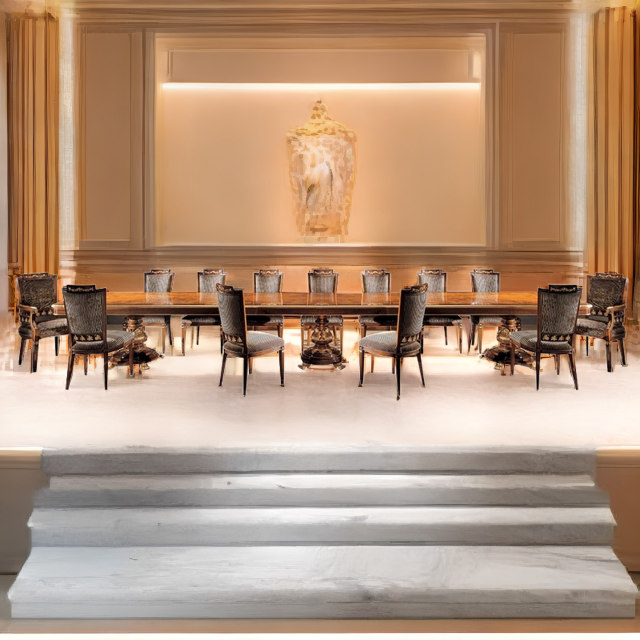 ,MY SHOP,Long Dining Table Sets Luxury Wood Carving Multi-Person Dining Table And Chairs,foshan furniture factory,custom Furniture factory,china furniture factory