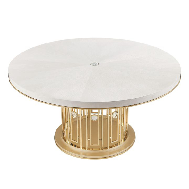 Circular Dining Table with Metal Accents,EKAR FURNITURE CO.,LTD,Circular Dining Table with Metal Accents,foshan furniture factory,custom Furniture factory,china furniture factory