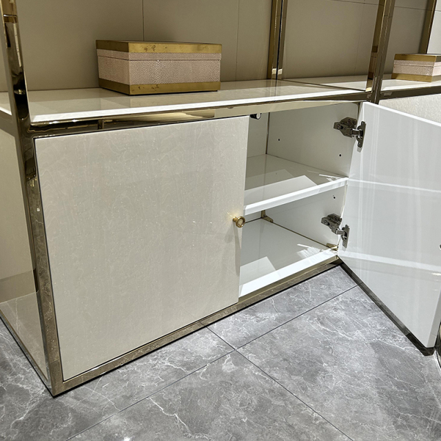 Metal and Crystal Steel Desk and Bookcase,EKAR FURNITURE CO.,LTD,Metal and Crystal Steel Desk and Bookcase,foshan furniture factory,custom Furniture factory,china furniture factory