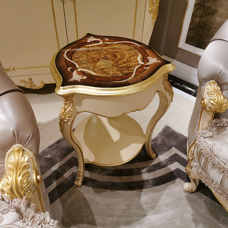 French classic solid wood living room round corner table,EKAR FURNITURE CO.,LTD,French classic solid wood living room round corner table,foshan furniture factory,custom Furniture factory,china furniture factory