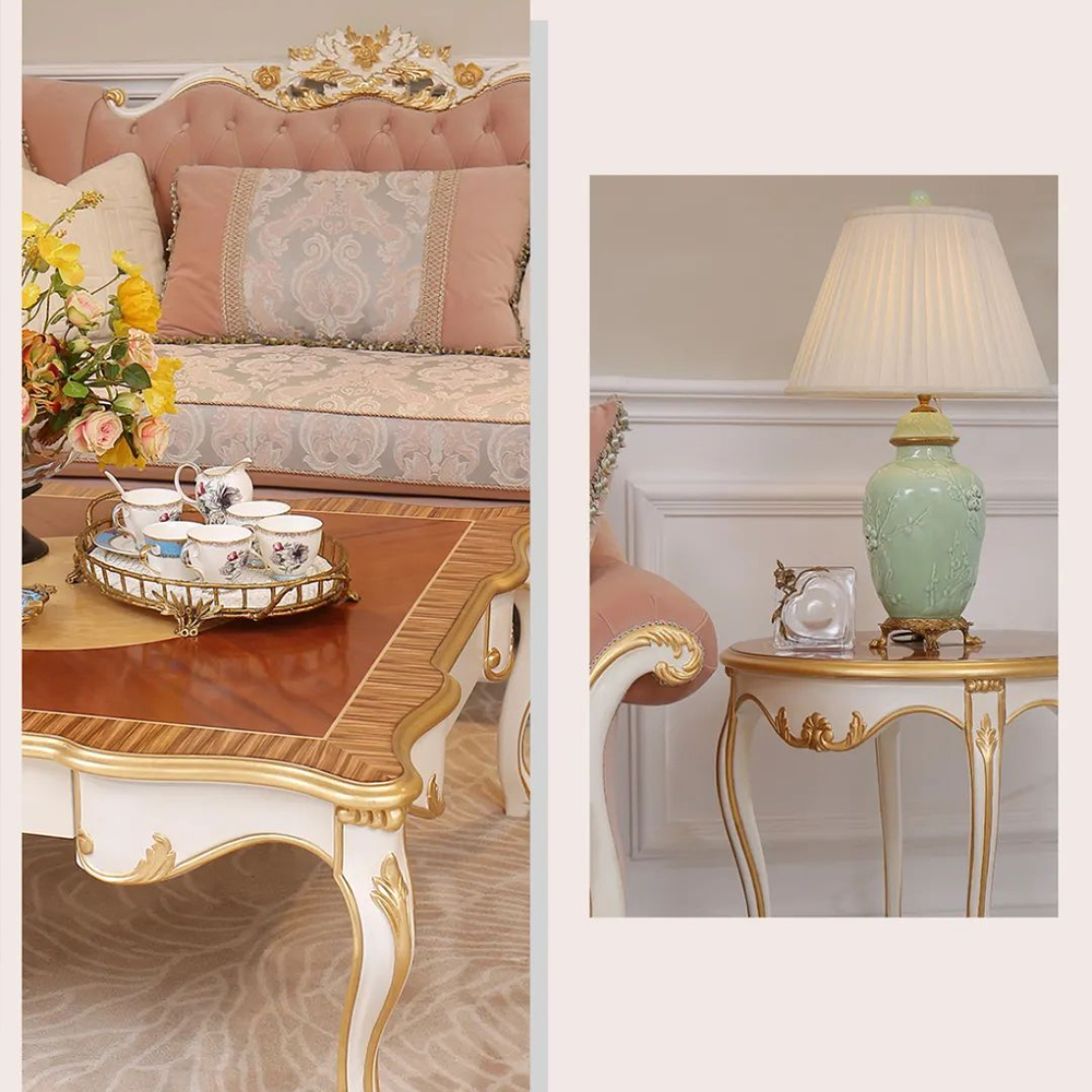Regal French-Style Sofa and Coffee Table Set for Classic Interiors,EKAR FURNITURE CO.,LTD,Regal French-Style Sofa and Coffee Table Set for Classic Interiors,foshan furniture factory,custom Furniture factory,china furniture factory