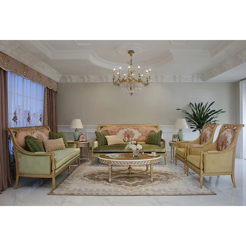 Chic Forest Green Carved French Classic Sofa for Elegant Interiors,EKAR FURNITURE CO.,LTD,Chic Forest Green Carved French Classic Sofa for Elegant Interiors,foshan furniture factory,custom Furniture factory,china furniture factory