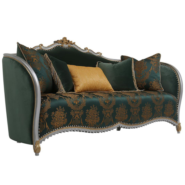 ,MY SHOP,Opulent Dark Green French Classic Carved Sofa Set for Luxurious Interiors,foshan furniture factory,custom Furniture factory,china furniture factory