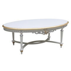 ,MY SHOP,Exquisite French Classic Oval Solid Wood Coffee Table for Refined Spaces,foshan furniture factory,custom Furniture factory,china furniture factory