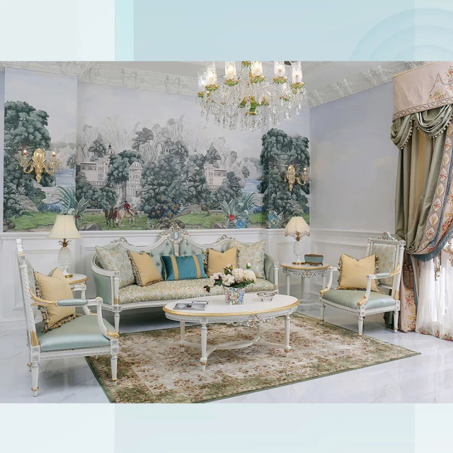 ,MY SHOP,Exquisite French Classic Oval Solid Wood Coffee Table for Refined Spaces,foshan furniture factory,custom Furniture factory,china furniture factory