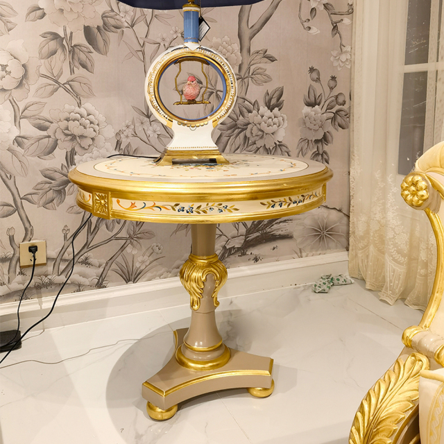 ,MY SHOP,Gorgeous French living room classic oval coffee table set with gold details,foshan furniture factory,custom Furniture factory,china furniture factory