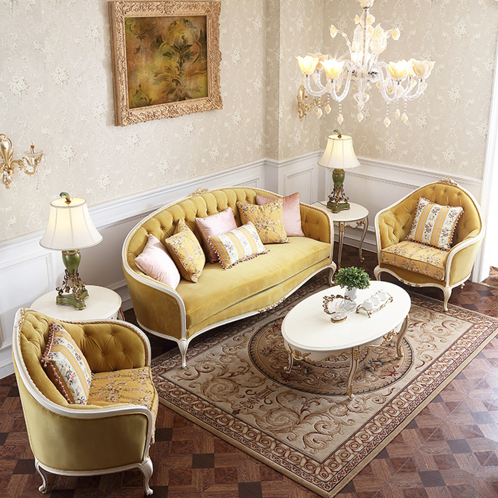 Beige solid wood carved classical living room furniture coffee table set,EKAR FURNITURE CO.,LTD,Beige solid wood carved classical living room furniture coffee table set,foshan furniture factory,custom Furniture factory,china furniture factory