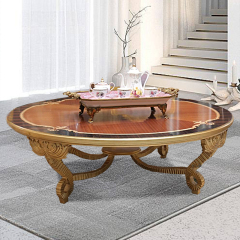 ,MY SHOP,New design French classic round solid wood carved living room coffee table,foshan furniture factory,custom Furniture factory,china furniture factory