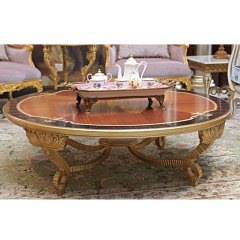 ,MY SHOP,New design French classic round solid wood carved living room coffee table,foshan furniture factory,custom Furniture factory,china furniture factory
