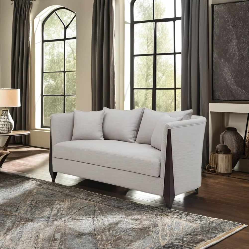 Classic American furniture fabric double sofa with wooden legs,EKAR FURNITURE CO.,LTD,Classic American furniture fabric double sofa with wooden legs,foshan furniture factory,custom Furniture factory,china furniture factory