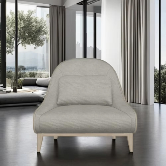 ,MY SHOP,Elegant American Style Wooden Leg Fabric Lounge Chair,foshan furniture factory,custom Furniture factory,china furniture factory