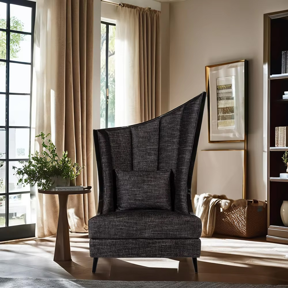 Classic American High-Back Fabric Lounge Chair,EKAR FURNITURE CO.,LTD,Classic American High-Back Fabric Lounge Chair,foshan furniture factory,custom Furniture factory,china furniture factory