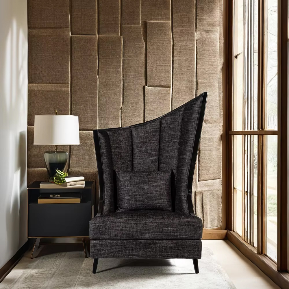 Classic American High-Back Fabric Lounge Chair,EKAR FURNITURE CO.,LTD,Classic American High-Back Fabric Lounge Chair,foshan furniture factory,custom Furniture factory,china furniture factory