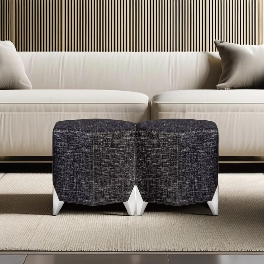 Elegant American Hexagonal Ottoman for Living Room,EKAR FURNITURE CO.,LTD,Elegant American Hexagonal Ottoman for Living Room,foshan furniture factory,custom Furniture factory,china furniture factory