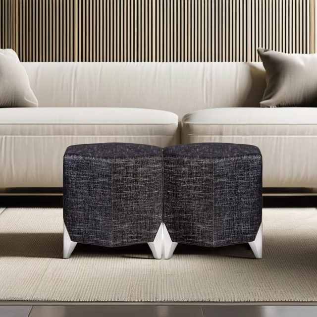 ,MY SHOP,Elegant American Hexagonal Ottoman for Living Room,foshan furniture factory,custom Furniture factory,china furniture factory