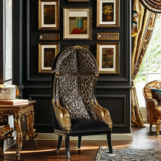 ,MY SHOP,Elegant French Leopard Print Lounge Chair,foshan furniture factory,custom Furniture factory,china furniture factory