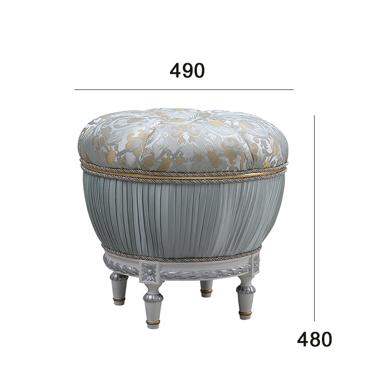 Luxurious French Style Round Dressing Stool,EKAR FURNITURE CO.,LTD,Luxurious French Style Round Dressing Stool,foshan furniture factory,custom Furniture factory,china furniture factory