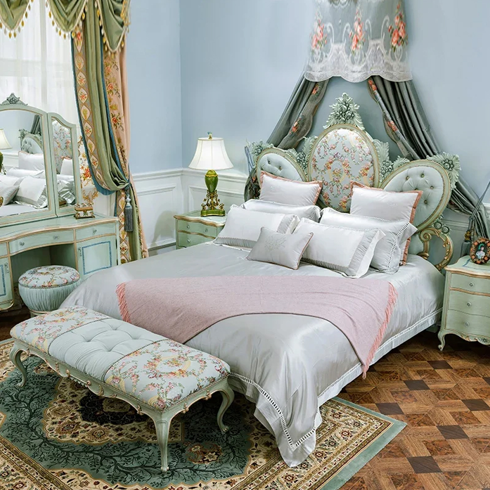 Elegant French bedroom furniture fabric double bed,EKAR FURNITURE CO.,LTD,Elegant French bedroom furniture fabric double bed,foshan furniture factory,custom Furniture factory,china furniture factory