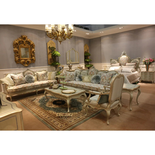 ,MY SHOP,Luxurious French Style Sofa and Coffee Table Set,foshan furniture factory,custom Furniture factory,china furniture factory