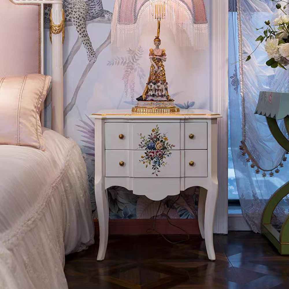 Elegant French Style Bed and Nightstand Set,EKAR FURNITURE CO.,LTD,Elegant French Style Bed and Nightstand Set,foshan furniture factory,custom Furniture factory,china furniture factory