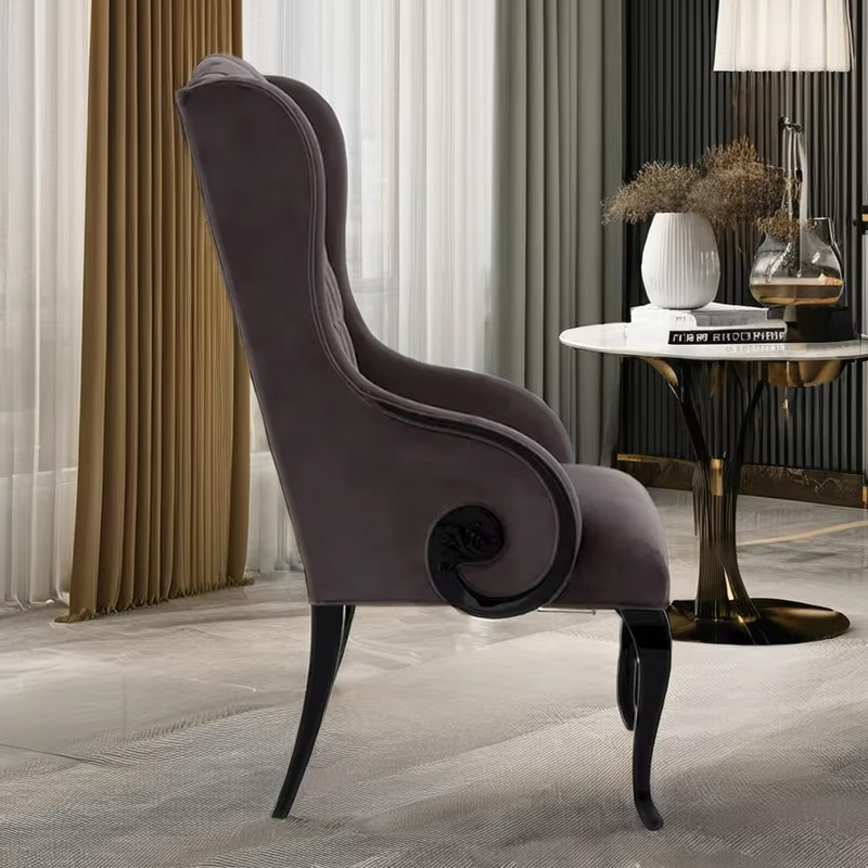 Classic American-Style Velvet Lounge Chair,EKAR FURNITURE CO.,LTD,Classic American-Style Velvet Lounge Chair,foshan furniture factory,custom Furniture factory,china furniture factory
