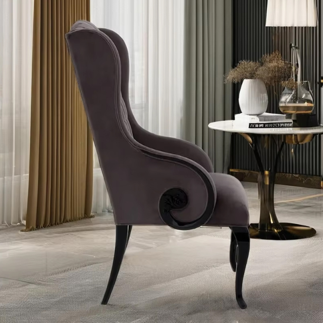 Classic American-Style Velvet Lounge Chair,EKAR FURNITURE CO.,LTD,Classic American-Style Velvet Lounge Chair,foshan furniture factory,custom Furniture factory,china furniture factory