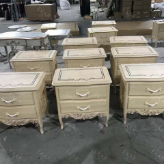 ,MY SHOP,French-Style Wooden Nightstand with Carved Details and Storage,foshan furniture factory,custom Furniture factory,china furniture factory