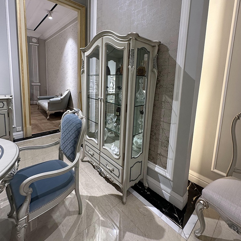 Elegant French-Style Glass Storage Cabinet,EKAR FURNITURE CO.,LTD,Elegant French-Style Glass Storage Cabinet,foshan furniture factory,custom Furniture factory,china furniture factory