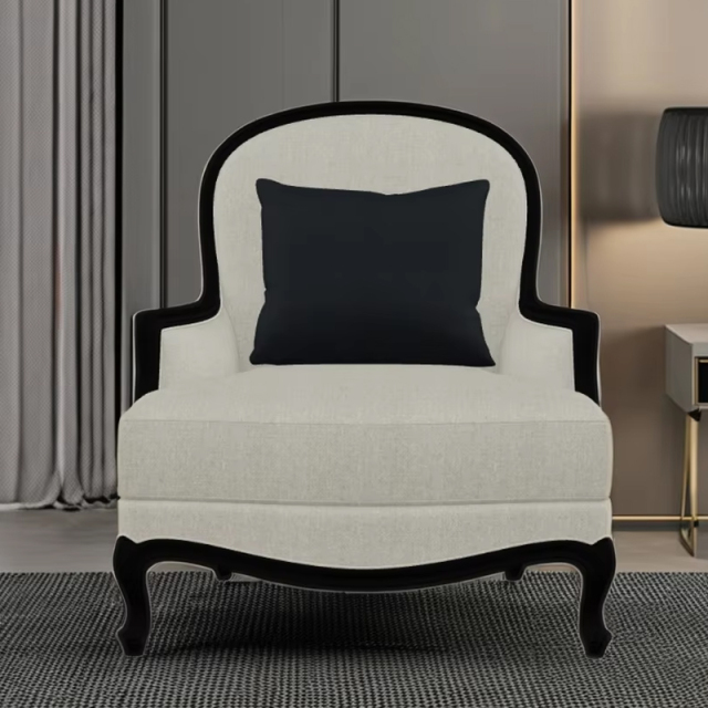 ,MY SHOP,American-Style Wooden Leg Fabric Lounge Chair,foshan furniture factory,custom Furniture factory,china furniture factory