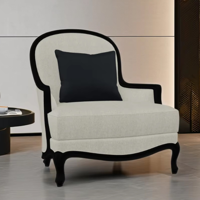 ,MY SHOP,American-Style Wooden Leg Fabric Lounge Chair,foshan furniture factory,custom Furniture factory,china furniture factory