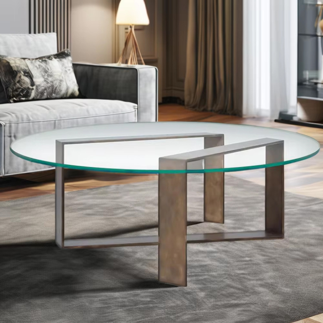 Elegant American Style Round Glass Coffee Table for Modern Living Rooms,EKAR FURNITURE CO.,LTD,Elegant American Style Round Glass Coffee Table for Modern Living Rooms,foshan furniture factory,custom Furniture factory,china furniture factory