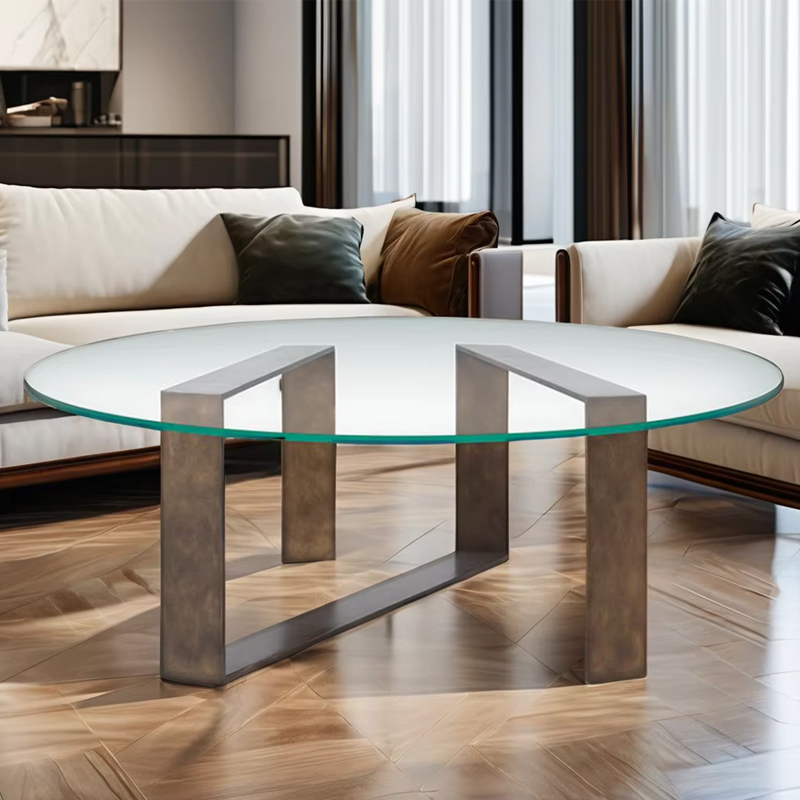 Elegant American Style Round Glass Coffee Table for Modern Living Rooms,EKAR FURNITURE CO.,LTD,Elegant American Style Round Glass Coffee Table for Modern Living Rooms,foshan furniture factory,custom Furniture factory,china furniture factory