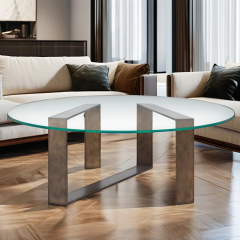 Elegant American Style Round Glass Coffee Table for Modern Living Rooms,EKAR FURNITURE CO.,LTD,Elegant American Style Round Glass Coffee Table for Modern Living Rooms,foshan furniture factory,custom Furniture factory,china furniture factory