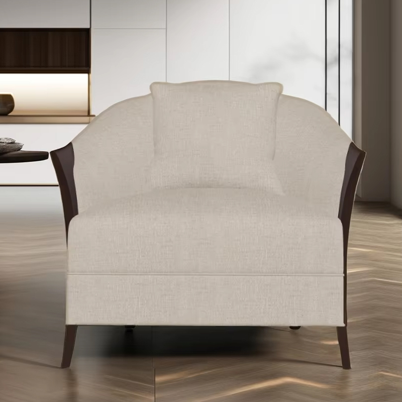 American-Style Wooden Leg Upholstered Lounge Chair,EKAR FURNITURE CO.,LTD,American-Style Wooden Leg Upholstered Lounge Chair,foshan furniture factory,custom Furniture factory,china furniture factory
