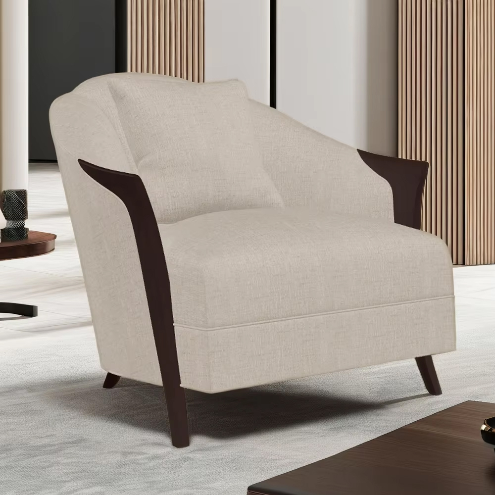 American-Style Wooden Leg Upholstered Lounge Chair,EKAR FURNITURE CO.,LTD,American-Style Wooden Leg Upholstered Lounge Chair,foshan furniture factory,custom Furniture factory,china furniture factory