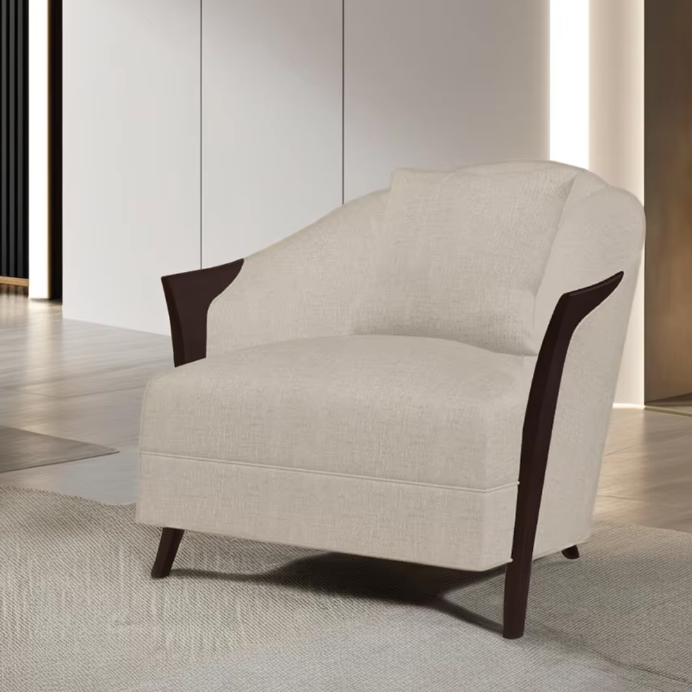 American-Style Wooden Leg Upholstered Lounge Chair,EKAR FURNITURE CO.,LTD,American-Style Wooden Leg Upholstered Lounge Chair,foshan furniture factory,custom Furniture factory,china furniture factory