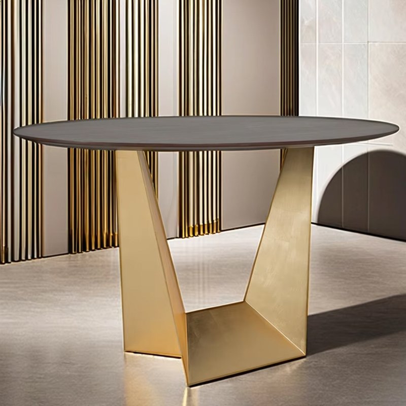 Round Solid Wood Dining Table with Metal Legs for Modern Homes,EKAR FURNITURE CO.,LTD,Round Solid Wood Dining Table with Metal Legs for Modern Homes,foshan furniture factory,custom Furniture factory,china furniture factory