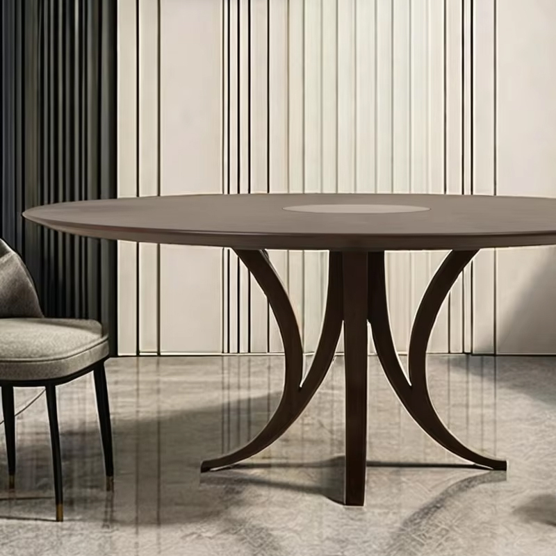 Exquisite Round Solid Wood Dining Table for Classic American Homes,EKAR FURNITURE CO.,LTD,Exquisite Round Solid Wood Dining Table for Classic American Homes,foshan furniture factory,custom Furniture factory,china furniture factory