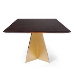 ,MY SHOP,Sophisticated Rectangular Solid Wood Dining Table with Metal Legs,foshan furniture factory,custom Furniture factory,china furniture factory