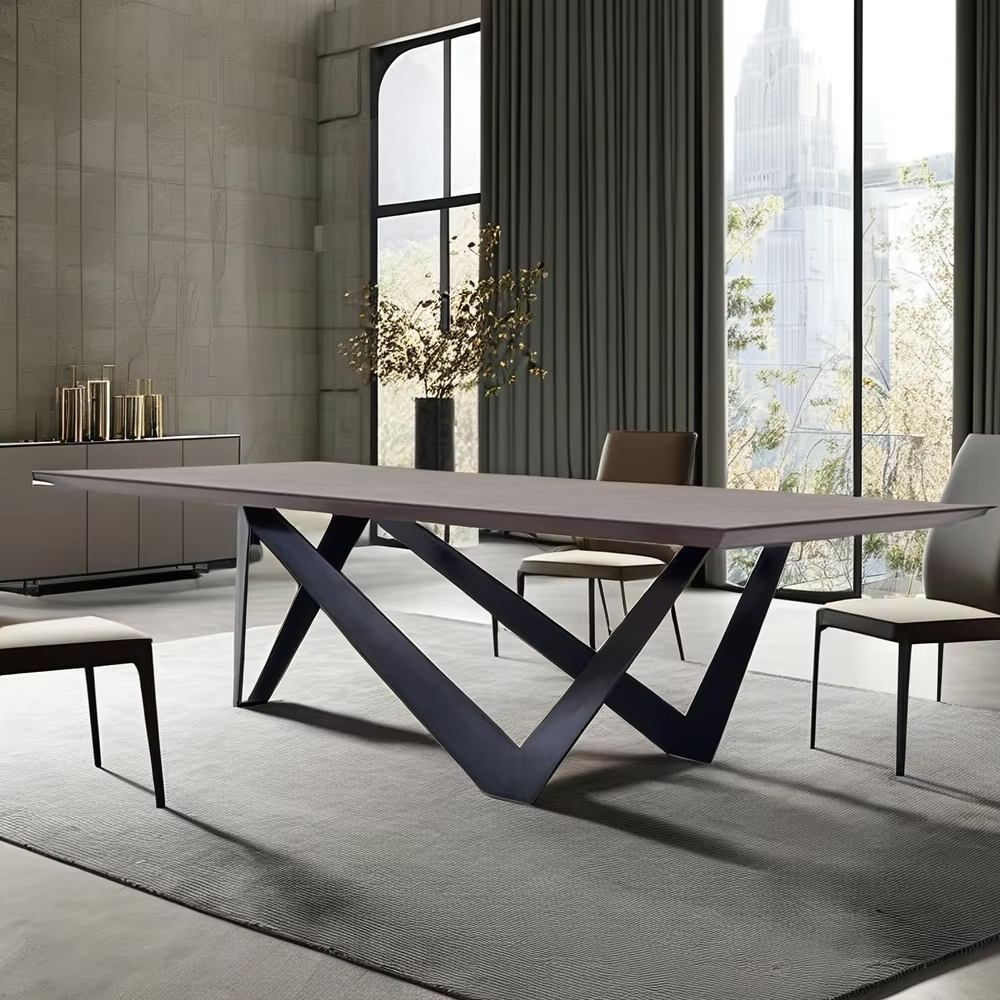 Elegant Solid Wood Rectangular Dining Table with Stylish Lines,EKAR FURNITURE CO.,LTD,Elegant Solid Wood Rectangular Dining Table with Stylish Lines,foshan furniture factory,custom Furniture factory,china furniture factory