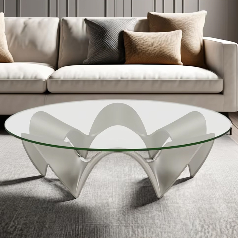 Luxurious Glass Top Round Coffee Table with Modern Elegance,EKAR FURNITURE CO.,LTD,Luxurious Glass Top Round Coffee Table with Modern Elegance,foshan furniture factory,custom Furniture factory,china furniture factory
