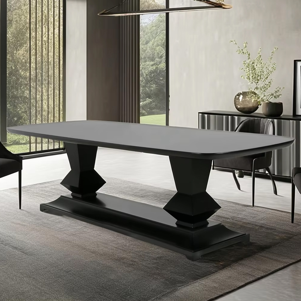 High gloss lacquered solid wood dining table for an elegant dining room,EKAR FURNITURE CO.,LTD,High gloss lacquered solid wood dining table for an elegant dining room,foshan furniture factory,custom Furniture factory,china furniture factory