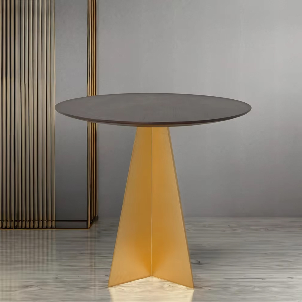 Round Solid Wood Dining Table with Metal Legs for Modern Homes,EKAR FURNITURE CO.,LTD,Round Solid Wood Dining Table with Metal Legs for Modern Homes,foshan furniture factory,custom Furniture factory,china furniture factory