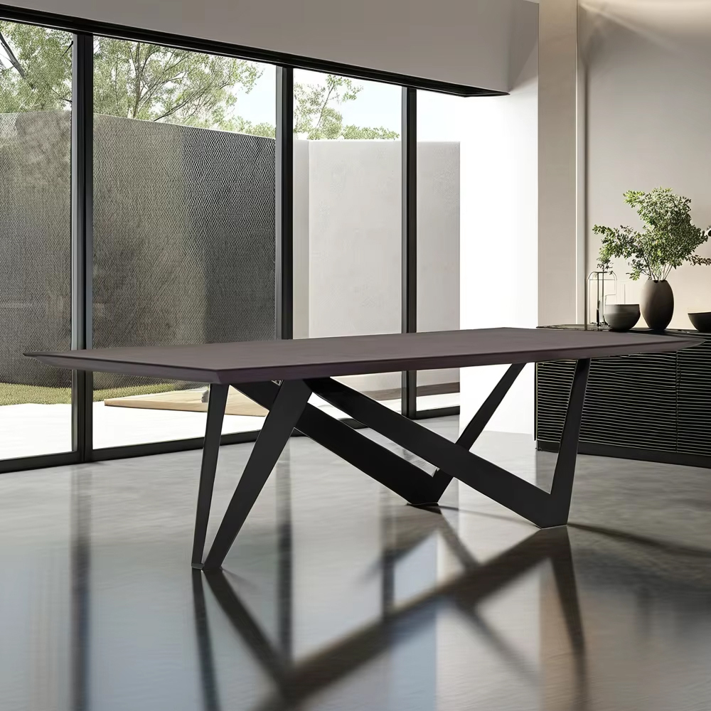 Elegant Solid Wood Rectangular Dining Table with Stylish Lines,EKAR FURNITURE CO.,LTD,Elegant Solid Wood Rectangular Dining Table with Stylish Lines,foshan furniture factory,custom Furniture factory,china furniture factory