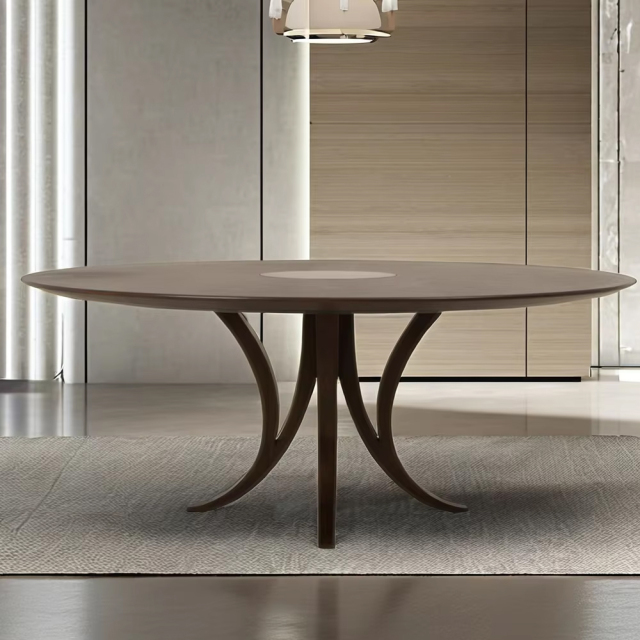 ,MY SHOP,Exquisite Round Solid Wood Dining Table for Classic American Homes,foshan furniture factory,custom Furniture factory,china furniture factory