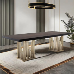 Elegant Rectangular Solid Wood Dining Table with Metal Legs,EKAR FURNITURE CO.,LTD,Elegant Rectangular Solid Wood Dining Table with Metal Legs,foshan furniture factory,custom Furniture factory,china furniture factory