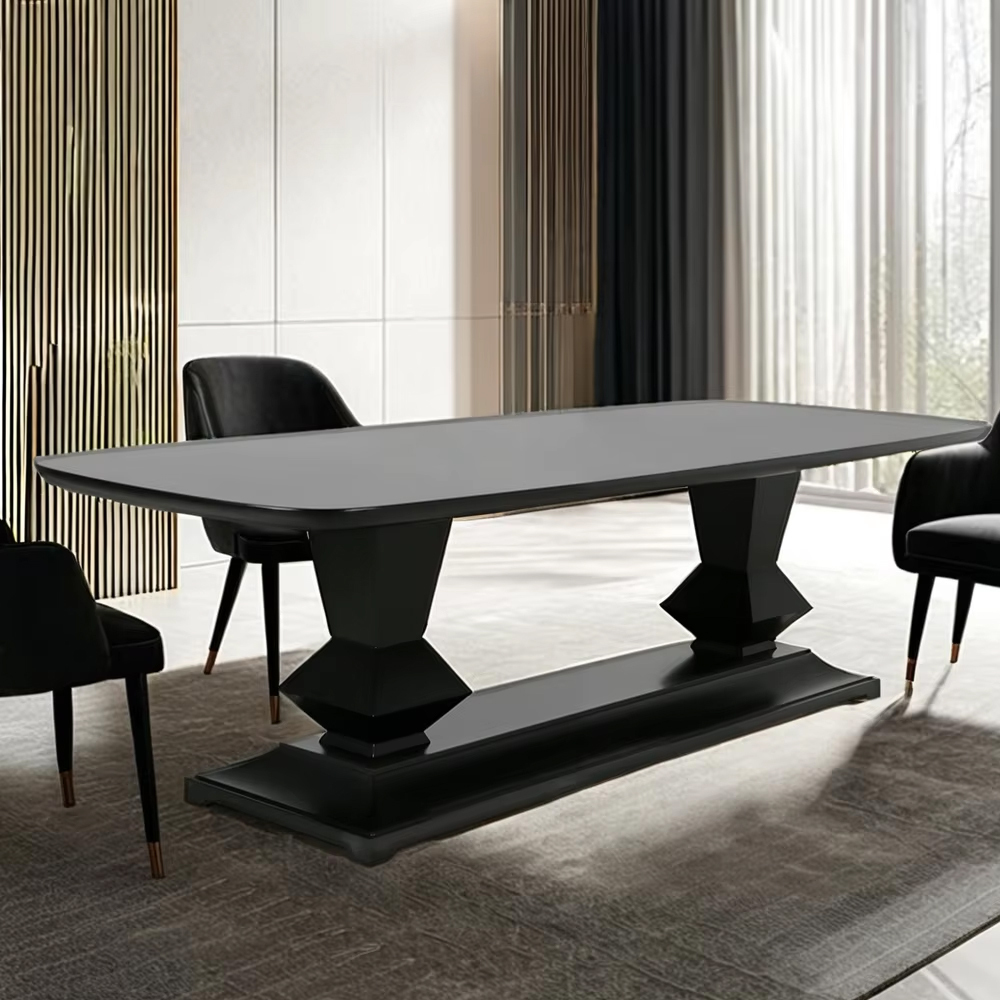 High gloss lacquered solid wood dining table for an elegant dining room,EKAR FURNITURE CO.,LTD,High gloss lacquered solid wood dining table for an elegant dining room,foshan furniture factory,custom Furniture factory,china furniture factory