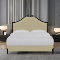 Chic American furniture upholstered double bed with a kink design headboard,EKAR FURNITURE CO.,LTD,Chic American furniture upholstered double bed with a kink design headboard,foshan furniture factory,custom Furniture factory,china furniture factory