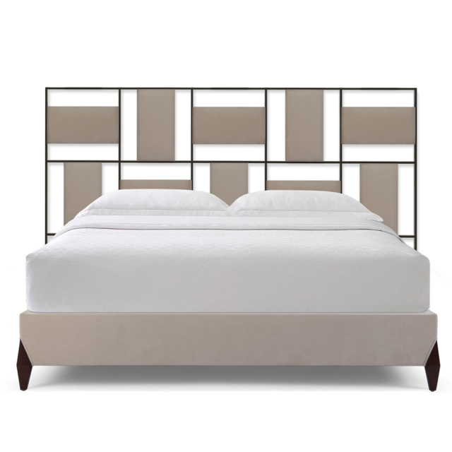 Elegant American Bed with a Carved Hollow Headboard,EKAR FURNITURE CO.,LTD,Elegant American Bed with a Carved Hollow Headboard,foshan furniture factory,custom Furniture factory,china furniture factory