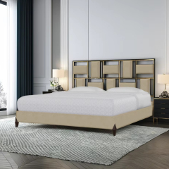 Elegant American Bed with a Carved Hollow Headboard,EKAR FURNITURE CO.,LTD,Elegant American Bed with a Carved Hollow Headboard,foshan furniture factory,custom Furniture factory,china furniture factory